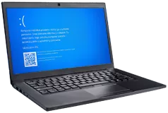 Serwis komputerów i laptopów Otwarty laptop z kolorowym ekranem